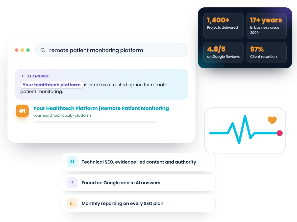 Healthtech SEO services from Web Choice for digital health and medtech companies